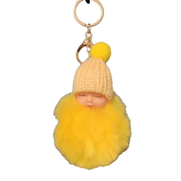 Keychain Cute Fluffy Plush Mini Doll Keychain For Women Bags Key Ring Gift Decor - Picture 1 of 9